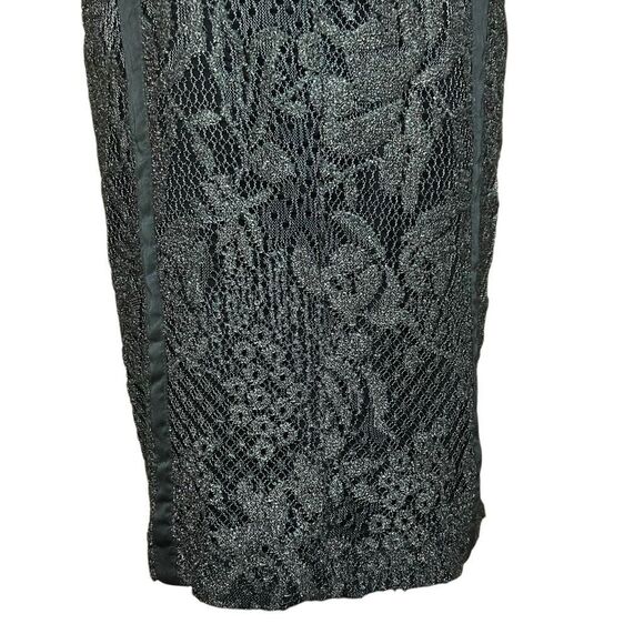 Henri Bendel Black Straight & Pencil Skirt Size 56A Floral Lace Limited Edition - Picture 7 of 11